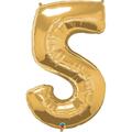 Anagram 44 in. Number 5 Gold Shape Air Fill Foil Balloon 87832